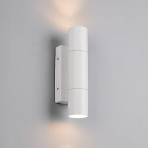 Trio Lighting Εξωτερικός φωτιστικός τοίχου Yamuna, λευκό ματ, ύψος 23 cm, μέταλλο, IP65, ρυθμιζόμενος, Λευκό, Αλουμίνιο, σύγχρονο