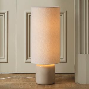 Globen Lighting Φωτιστικό δαπέδου Florian, λευκό/μπεζ, ύψος 80 cm, Λευκό, Σαλόνι / τραπεζαρία, Ύφασμα / Κλωστοϋφαντουργία