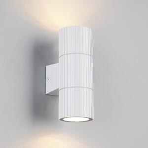 Trio Lighting Εξωτερικός φωτιστικός τοίχου Parana, λευκό ματ, ύψος 16 cm, μέταλλο, 2 φτερά., ρυθμιζόμενος, Λευκό, Αλουμίνιο, σύγχρονο