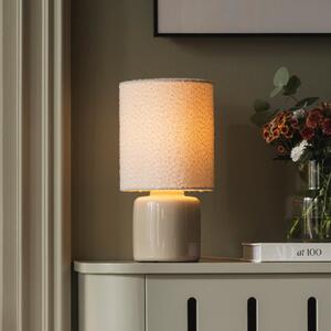 Globen Lighting Επιτραπέζια λάμπα Florian, λευκό/μπεζ, ύψος 39 cm, Λευκό, Σαλόνι / τραπεζαρία, Ύφασμα / Κλωστοϋφαντουργία, Επιτραπέζια οθόνη όρθια