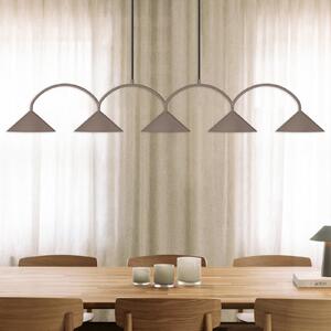 Globen Lighting Κρεμαστή λάμπα CURVE, μήκος 165 cm, καφέ 5 φτερά., ρυθμιζόμενος, Καφέ / Σκουριάς, Σαλόνι / τραπεζαρία, Μέταλλο, Vintage