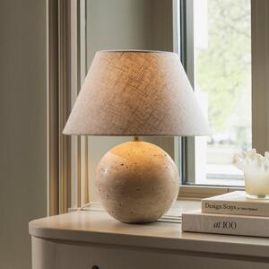 Globen Lighting Επιτραπέζια λάμπα Castello, μπεζ/μπεζ, ύψος 38 cm, Μπεζ, Σαλόνι / τραπεζαρία, Ύφασμα / Κλωστοϋφαντουργία, σχεδιασμός