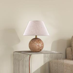 Globen Lighting Επιτραπέζια λάμπα Castello, ροζ/μπεζ, ύψος 28 cm, Μπεζ, Σαλόνι / τραπεζαρία, Ύφασμα / Κλωστοϋφαντουργία, σχεδιασμός
