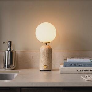 Globen Lighting Φωτιστικό τραπεζιού με μπαταρία Torrano, τραβερτίνη μπεζ, ρυθμιζόμενος, Μπεζ, Σαλόνι / τραπεζαρία, Πέτρα, σχεδιασμός, Σφαίρα