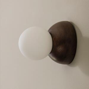 Globen Lighting Απλίκα Torrano, καφέ, Ø 13 cm, IP44, ρυθμιζόμενος, Καφέ / Σκουριάς, Σαλόνι / τραπεζαρία, Ξύλο, σχεδιασμός, Σφαίρα