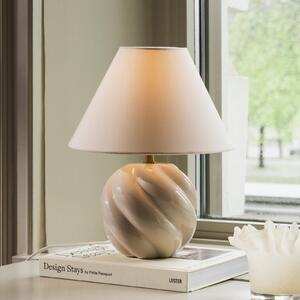 Globen Lighting Επιτραπέζια λάμπα DAHLIA, μπεζ/μπεζ, ύψος 31 cm, Μπεζ, Σαλόνι / τραπεζαρία, Ύφασμα / Κλωστοϋφαντουργία