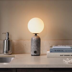 Globen Lighting Φωτιστικό τραπεζιού με μπαταρία Torrano, γκρι μάρμαρο, ρυθμιζόμενος, Γκρι, Σαλόνι / τραπεζαρία, Πέτρα, σχεδιασμός, Σφαίρα