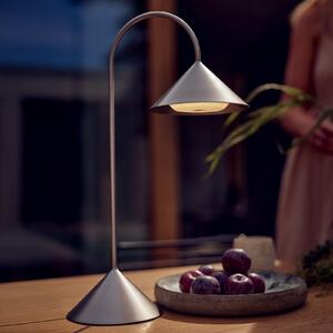 FRANDSEN LED-Akku-Tischleuchte Grasp, ανοξείδωτο ατσάλι, ύψος 47 cm, ρυθμιζόμενος, Μεταλλικό, Ανοξείδωτος χάλυβας, σχεδιασμός
