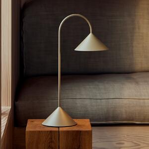 FRANDSEN LED-Akku-Τραπεζοειδής λάμπα Grasp, γκρι άμμου, ύψος 47 cm, ρυθμιζόμενος, Γκρι, Μέταλλο, σχεδιασμός