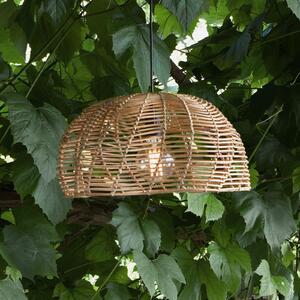 PR Home Εξωτερικό φωτιστικό Mayla, φυσικό ρατάν, Ø 43 cm, βύσμα IP44, Ξύλου, Ξύλο