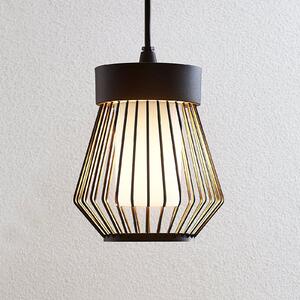Lindby κρεμαστό φωτιστικό εξωτερικού χώρου Vajana, Ø 19 cm, μαύρο, αλουμίνιο