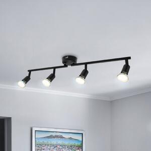 B.K. Licht Φωτιστικό οροφής Jade, μαύρο, 4 λάμπες, GU10 LED, 3.000 K, Μαύρο, Σαλόνι / τραπεζαρία, Μέταλλο, σύγχρονο