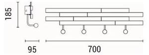 Απλίκα Τοίχου LED Με Κρεμάστρα 4 Θέσεων Eurolamp 144-33080