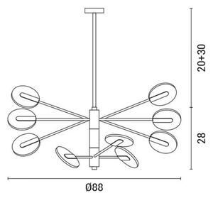 Φωτιστικό Οροφής Πολύφωτο LED 3 CCT Eurolamp 144-10012 Black/Gold