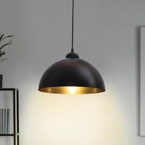 B.K. Licht Σετ 2 κρεμαστών λαμπτήρων Goldi, μαύρο/χρυσό, Ø 30 cm, μέταλλο, E27, ρυθμιζόμενος, Μαύρο, Σαλόνι / τραπεζαρία