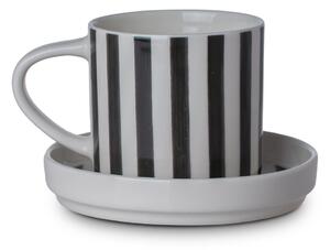 Φλυτζάνι Καφέ 300ml + Πιατάκι Estia Lines Μαύρο 07-35426