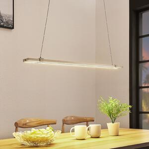 Lucande Μπάρα LED κρεμαστό φως Tymon, στενό, επεκτεινόμενο, ρυθμιζόμενος, Γκρι, Σαλόνι / τραπεζαρία, Μέταλλο, σύγχρονο