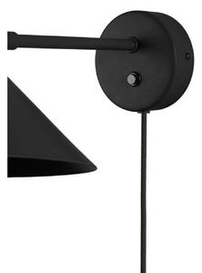 Globen Lighting Φωτιστικό τοίχου Cannes, μαύρο, Ø 20 cm, Μαύρο, Σαλόνι / τραπεζαρία, Μέταλλο, Σκανδιναβικό, Πρίζα τοίχου κάτω