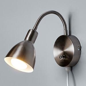 Lindby Φωτιστικό τοίχου Amrei, νικελίου, 42cm, φις, με δυνατότητα ρύθμισης, ρυθμιζόμενος, Μεταλλικό, Σαλόνι / τραπεζαρία, Μέταλλο, σύγχρονο