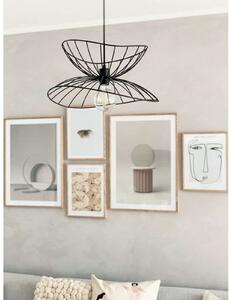 Globen Lighting Κρεμαστό φωτιστικό RAY, μαύρο, Ø 45 cm, ρυθμιζόμενος, Μαύρο, Σαλόνι / τραπεζαρία, Μέταλλο, σύγχρονο