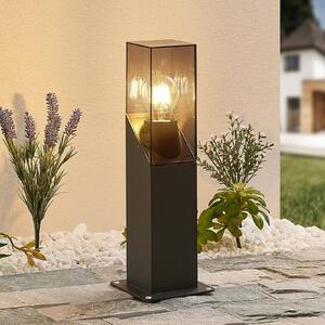 Lucande Φωτιστικό βάσης Fiola, 40 cm, ανθρακί, IP54, ρυθμιζόμενος, Μαύρο, Μέταλλο, σύγχρονο
