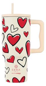 Κούπα Θερμός Με Λαβή & Καλαμάκι 900ml Estia Save The Aegean Tumbler Red Valentine 01-37734