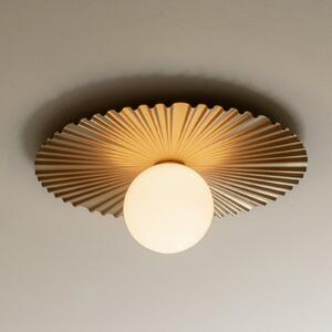 Nuura Aps Φωτιστικό τοίχου Liila Muuse, Ø 42 cm, IP44, χρυσό/οπαλίνα, ρυθμιζόμενος, Χρυσό / Ορείχαλκου, Μπάνιο, Μέταλλο, Σκανδιναβικό
