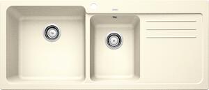 Blanco Naya 8 S Jasmine SILGRANIT™ PuraDur™ Γρανιτένιος Νεροχύτης Ένθετος με 2 Γούρνες και Ποδιά Δεξιά 116x50cm