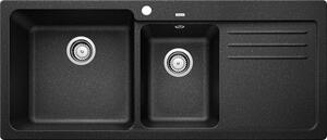 Blanco Naya 8 S Anthracite SILGRANIT™ PuraDur™ Γρανιτένιος Νεροχύτης Ένθετος με 2 Γούρνες και Ποδιά Δεξιά 116x50cm