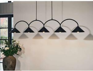 Globen Lighting Κρεμαστό φωτιστικό CURVE 5, μαύρο, 5 φτερά, 165 cm, ρυθμιζόμενος, Μαύρο, Σαλόνι / τραπεζαρία, Μέταλλο, Vintage