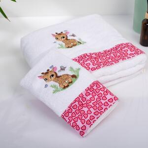 Παιδικές Πετσέτες (Σετ 2τμχ) Dimcol Giraffe 172 White-Pink