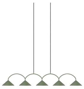 Globen Lighting Κρεμαστή λάμπα CURVE 5, πράσινη, 5 φτερά, 165 cm, ρυθμιζόμενος, Πράσινο, Σαλόνι / τραπεζαρία, Μέταλλο, Vintage