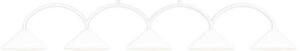 Globen Lighting Κρεμαστό φωτιστικό CURVE 5, λευκό, 5 φτερά, 165 cm, ρυθμιζόμενος, Λευκό, Σαλόνι / τραπεζαρία, Μέταλλο, Vintage