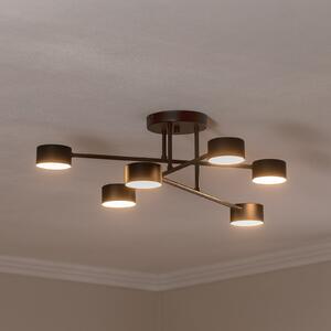 EMIBIG LIGHTING Φωτιστικό οροφής Modus 6, χάλυβας, έξι φλόγες, GX53, μαύρο, ρυθμιζόμενος, Μαύρο, Σαλόνι / τραπεζαρία, Μέταλλο, σύγχρονο