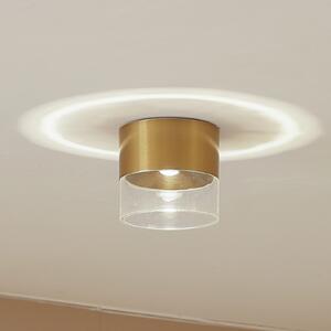 Lindby LED φωτιστικό οροφής Dalila, χρυσό, Ø 10 cm, αλουμίνιο, Χρυσό / Ορείχαλκου, Σαλόνι / τραπεζαρία, Αλουμίνιο, σύγχρονο