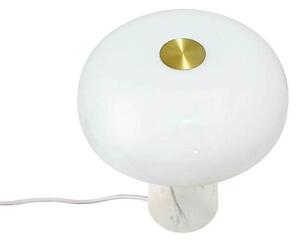 DFTP by Nordlux Λάμπα τραπεζιού Glossy, λευκή, ύψος 24 cm, μάρμαρο/γυαλί, Λευκό, Σαλόνι / τραπεζαρία, Μάρμαρο, Σκανδιναβικό