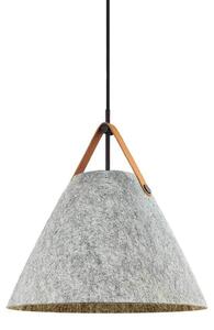 DFTP by Nordlux Κρεμαστό φωτιστικό Strap, ανοιχτό γκρι, Ø 36 cm, μέταλλο/δέρμα, ρυθμιζόμενος, Γκρι, Σαλόνι / τραπεζαρία, Ύφασμα / Κλωστοϋφαντουργία, Σκανδιναβικό