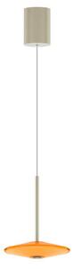 LOOM DESIGN LED κρεμαστό φωτιστικό Solene, πορτοκαλί, γυαλί, Ø 20 cm, ρυθμιζόμενος, Πορτοκαλί, Σαλόνι / τραπεζαρία, Γυαλί, σύγχρονο