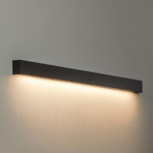 Nowodvorski Lighting Φωτιστικό τοίχου Straight L, 122 cm, μαύρο, Μαύρο, Σαλόνι / τραπεζαρία, Μέταλλο, σύγχρονο, Γωνιακός τοίχος