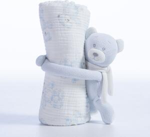 Κουβέρτα Πικέ Αγκαλιάς (75x100) + Λούτρινο Nef-Nef Homeware Teddy L.Blue