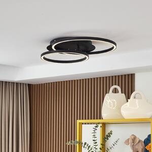 Lucande LED φωτιστικό οροφής Tjado, 62 cm μήκος, μαύρο, μέταλλο, ρυθμιζόμενος, Μαύρο, Σαλόνι / τραπεζαρία, Μέταλλο, σύγχρονο