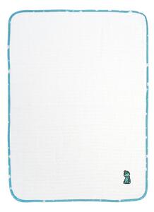 Κουβέρτα Πικέ Αγκαλιάς (80x110) Dimcol Dinosaur 180 White-Sky Blue
