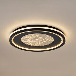 Lucande LED φωτιστικό οροφής Tillian, μαύρο/χρυσό, 50cm, ρυθμιζόμενο, ρυθμιζόμενος, Μαύρο, Σαλόνι / τραπεζαρία, Μέταλλο, σύγχρονο
