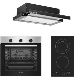 ΣΕΤ ΦΟΥΡΝΟΣ ΗΛΕΚΤΡΙΚΟΣ SF6850BOI INOX 83LT + ΕΣΤΙΑ DOMINO ΚΕΡΑΜΙΚΗ SF6802HDV3 + ΑΠΟΡΡΟΦΗΤΗΡΑΣ ΣΥΡΟΜΕΝΟΣ SF6665 ΜΑΥΡΟΣ (4 ΕΤΗ ΕΓΓ