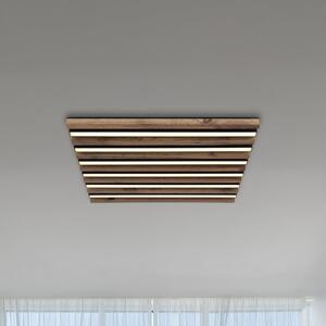 Globo LED φωτιστικό οροφής Hayden, μήκος 45 cm, μαύρο/σκούρο ξύλο, Μαύρο, Σαλόνι / τραπεζαρία, Αλουμίνιο