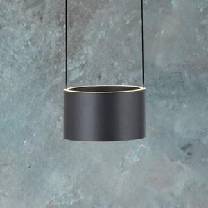 PURE LED κρεμαστό φωτιστικό Clipse, γκρι, Ø 20 cm CCT Dimmer 2-flg, ρυθμιζόμενος, Γκρι, Σαλόνι / τραπεζαρία, Μέταλλο, σύγχρονο