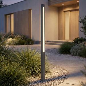 Lindby LED φωτιστικό διαδρόμου Liravel, ύψος 90 cm, ανθρακί, IP65, Μαύρο, Αλουμίνιο, σύγχρονο