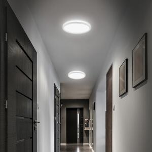 Briloner LED φωτιστικό οροφής μπάνιου Slim Drip, λευκό, Ø 29 cm, IP44, Λευκό, Μπάνιο, Πλαστικό