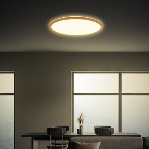 Briloner Φωτιστικό οροφής LED Tava Wood, Ø 42 cm, πλαστικό, 3.000 K, Ξύλου, Σαλόνι / τραπεζαρία, Πλαστικό
