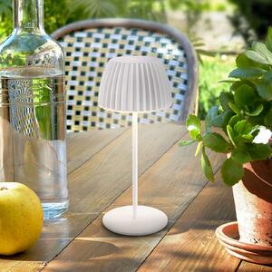 Briloner LED-Ακку-Τραπεζολαμπίδα Brilo unplugged Riffle, 20 cm, λευκό, ρυθμιζόμενος, Λευκό, Σαλόνι / τραπεζαρία, Μέταλλο